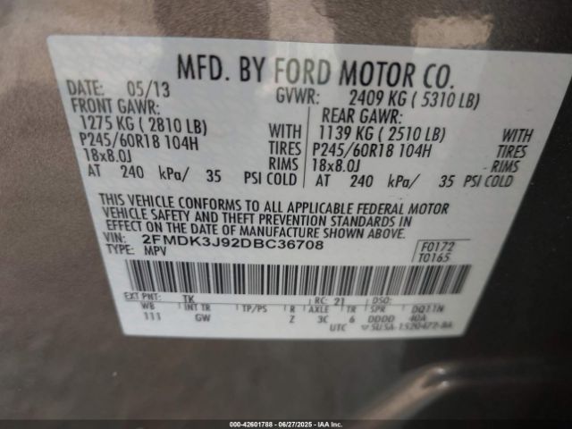 2013 FORD EDGE 2FMDK3J92DBC36708 Photo 8