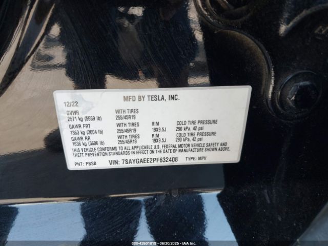 2023 TESLA MODEL Y 7SAYGAEE2PF632408 Photo 8