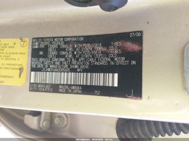 2006 LEXUS RX 400H JTJHW31U462005605 Photo 8