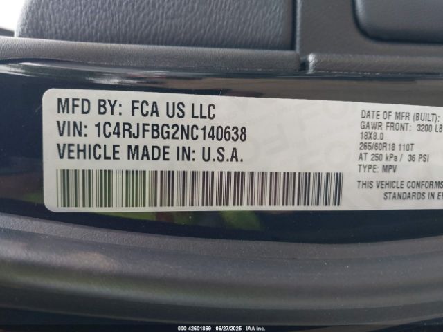2022 JEEP GRAND CHEROKEE WK 1C4RJFBG2NC140638 Photo 8