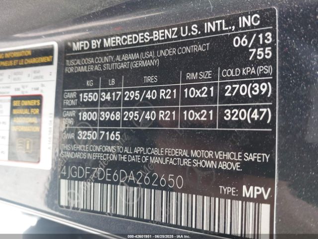 2013 MERCEDES-BENZ GL 550 4JGDF7DE6DA262650 Photo 8
