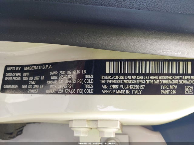 ZN661YUL4HX250157 Maserati m156e