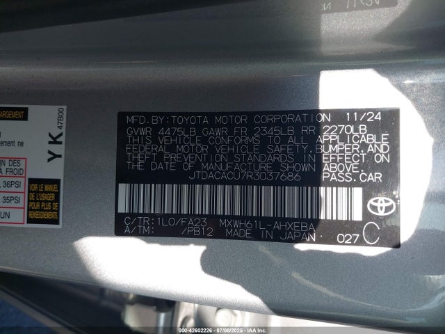 JTDACACU7R3037686 Toyota m20a-fxs