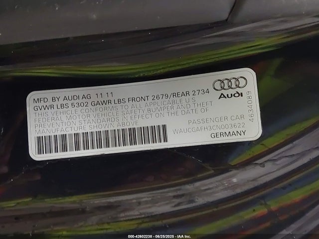 2012 AUDI S5 WAUCGAFH3CN003622 Photo 8