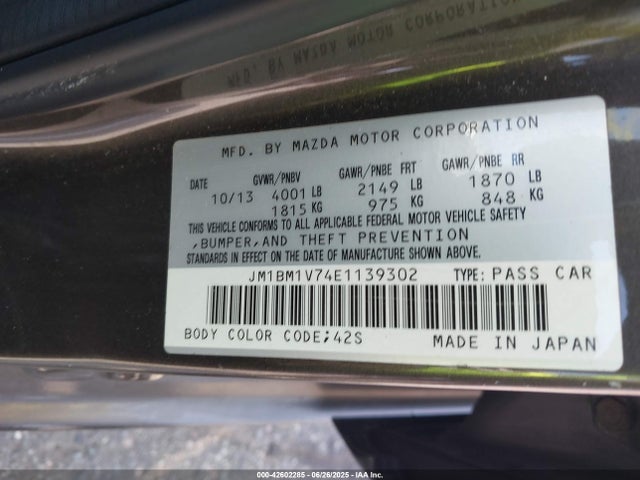 JM1BM1V74E1139302 Mazda pe