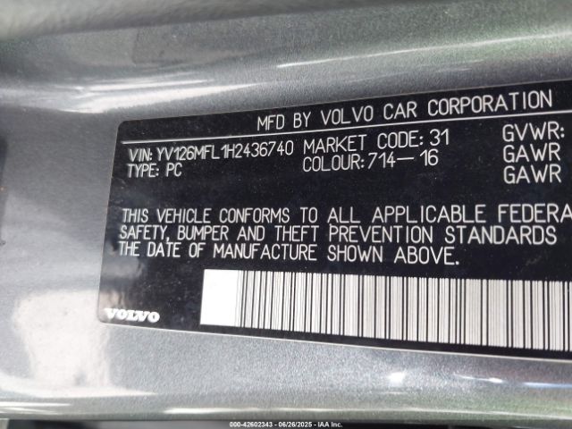 2017 VOLVO S60 YV126MFL1H2436740 Photo 8