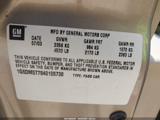 2004 CADILLAC CTS 1G6DM577840105738 Photo 8