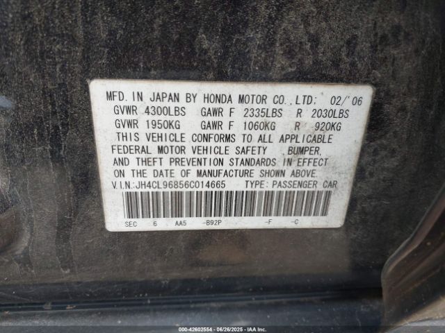 2006 ACURA TSX JH4CL96856C014665 Photo 8