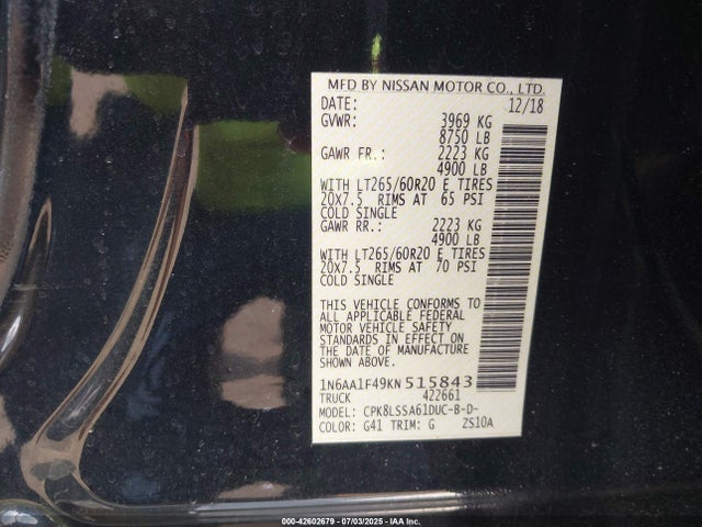 2019 NISSAN TITAN XD 1N6AA1F49KN515843 Photo 8