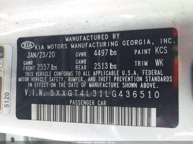 5XXGT4L31LG436510 KIA gdi