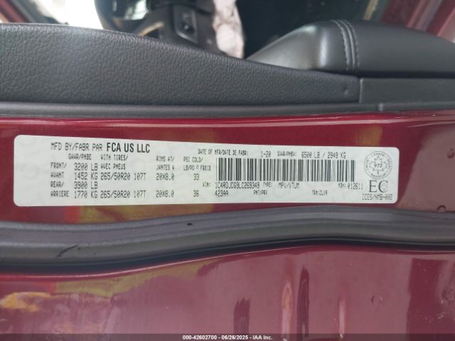 2020 DODGE DURANGO 1C4RDJDG9LC269349 Photo 8