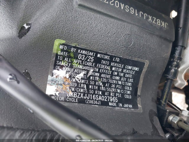 JKBZXJJ16SA027965 Kawasaki Ninja Zx-6r