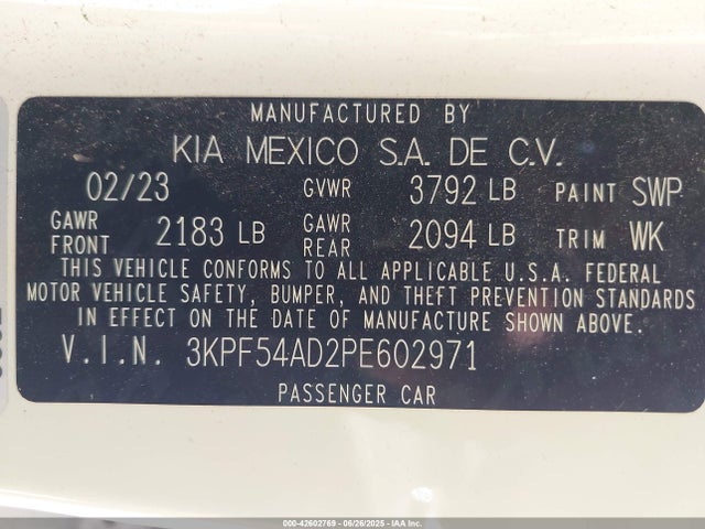 KIA mpi nu 2023 3KPF54AD2PE602971 Image 9