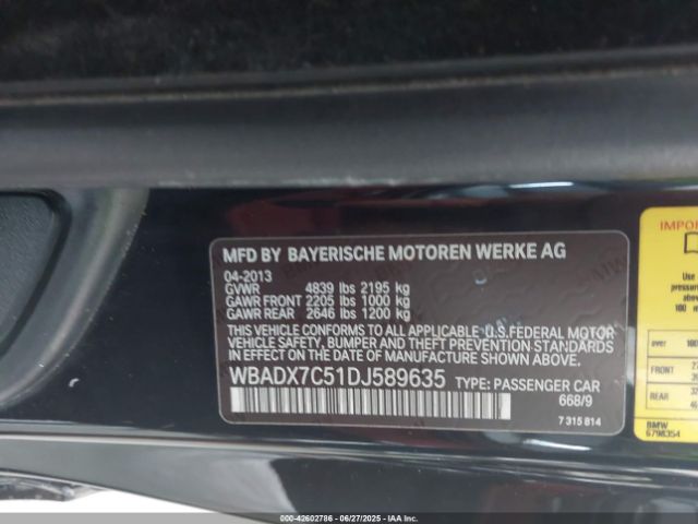 2013 BMW 335I WBADX7C51DJ589635 Photo 8
