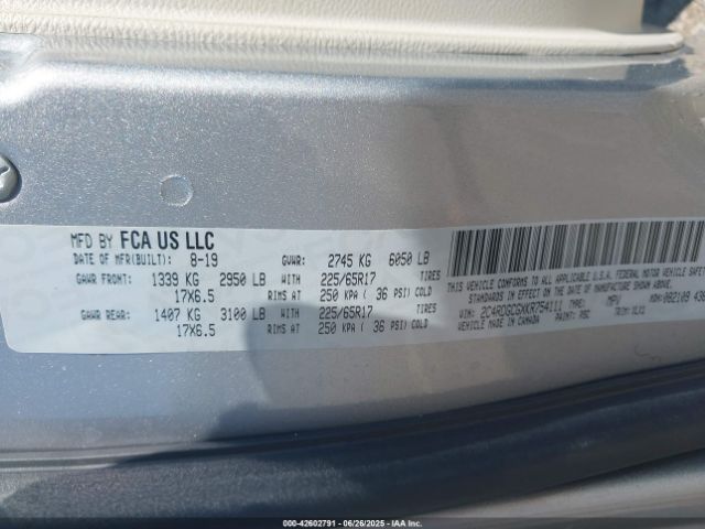 2019 DODGE GRAND CARAVAN 2C4RDGCGXKR754111 Photo 8