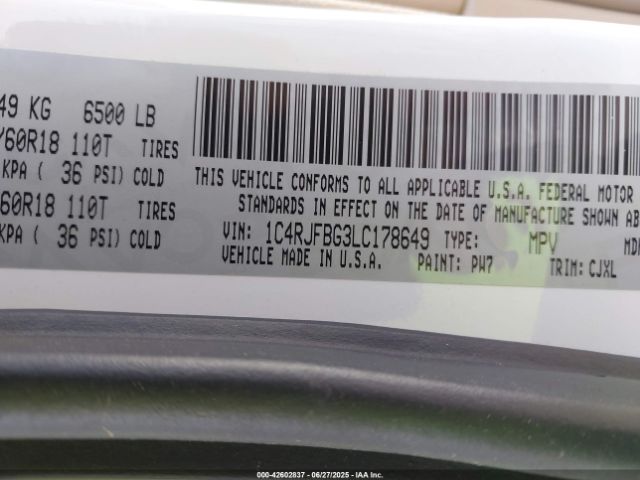 2020 JEEP GRAND CHEROKEE 1C4RJFBG3LC178649 Photo 8