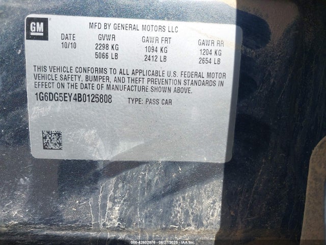 2011 CADILLAC CTS 1G6DG5EY4B0125808 Photo 8