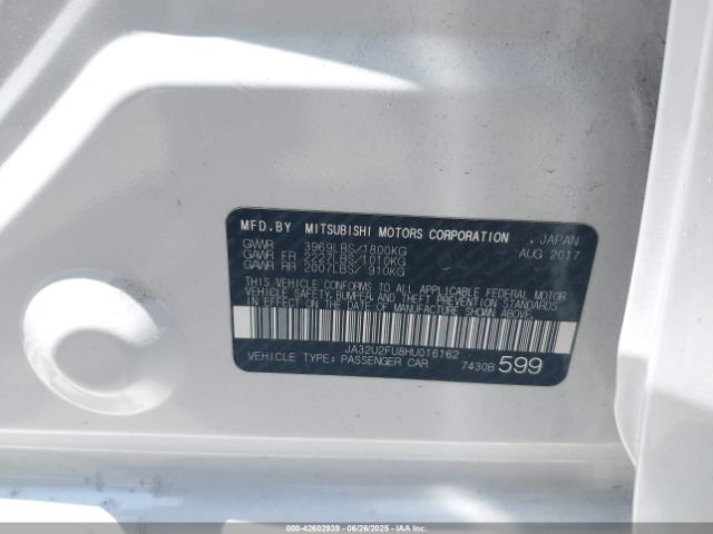 2017 MITSUBISHI LANCER JA32U2FU8HU016162 Photo 8