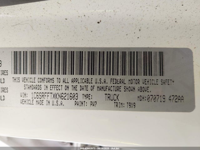 RAM 1500 2019 1C6SRFFTXKN621603 Image 9