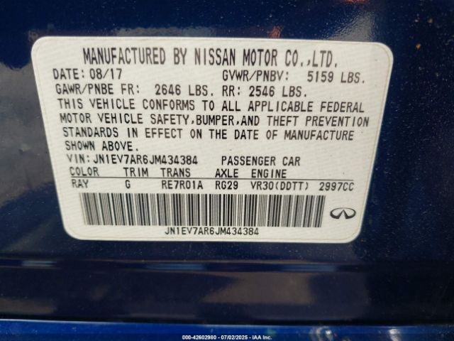 2018 INFINITI Q50 JN1EV7AR6JM434384 Photo 8