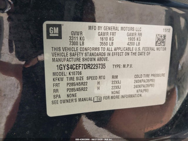 2013 CADILLAC ESCALADE 1GYS4CEF7DR229735 Photo 8