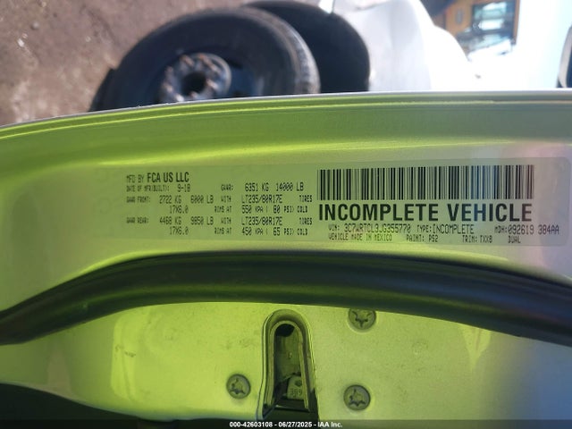Продажа на аукционе авто 2018 Ram 3500 Chassis Tradesman/slt/laramie, vin: 3C7WRTCL3JG355770, номер лота: 42603108