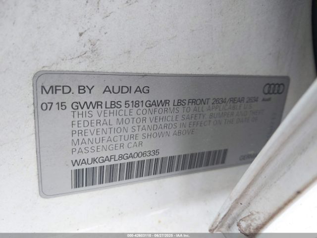 2016 AUDI S4 WAUKGAFL8GA006335 Photo 8