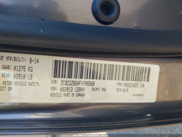 2015 DODGE CHALLENGER 2C3CDZBG4FH705568 Photo 8