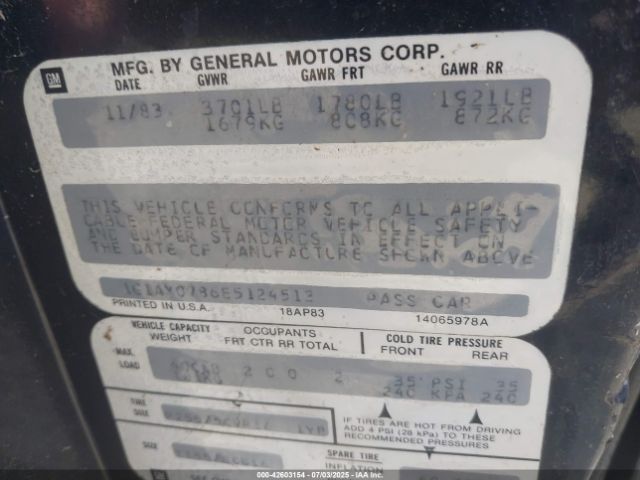 1984 CHEVROLET CORVETTE 1G1AY0786E5124513 Photo 8