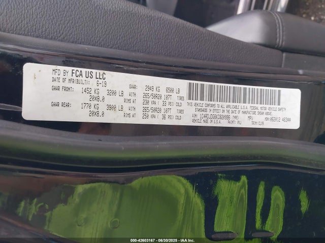 1C4RDJDG6KC820996 Dodge Durango