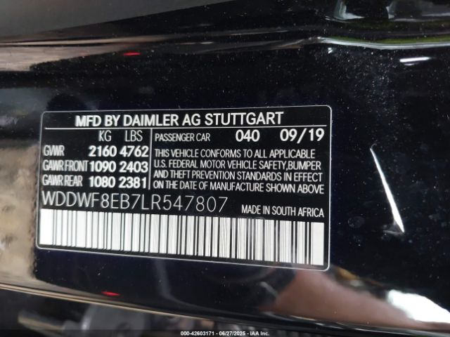 2020 MERCEDES-BENZ C 300 WDDWF8EB7LR547807 Photo 8