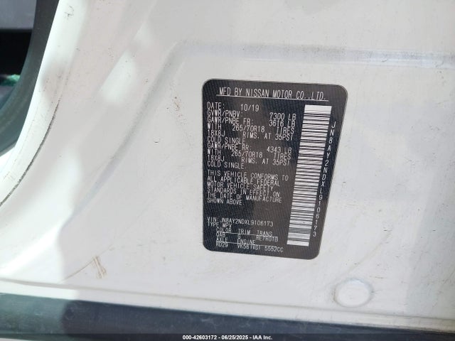 JN8AY2NDXL9106173 Nissan 2020