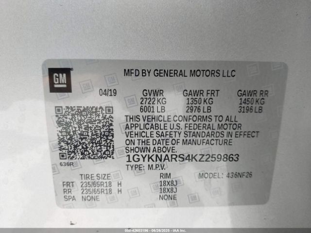 2019 CADILLAC XT5 1GYKNARS4KZ259863 Photo 8