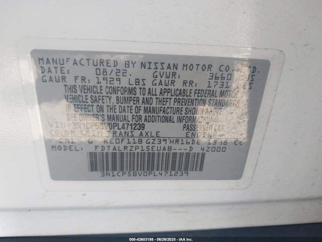 3N1CP5BV0PL471239 Nissan Kicks