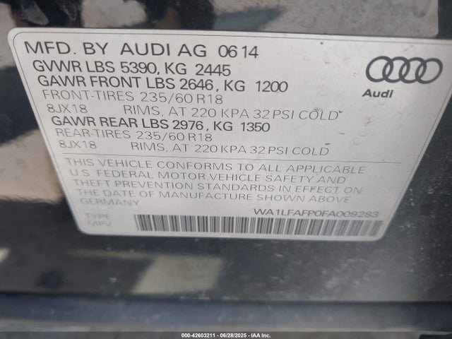 2015 AUDI Q5 WA1LFAFP0FA009283 Photo 8