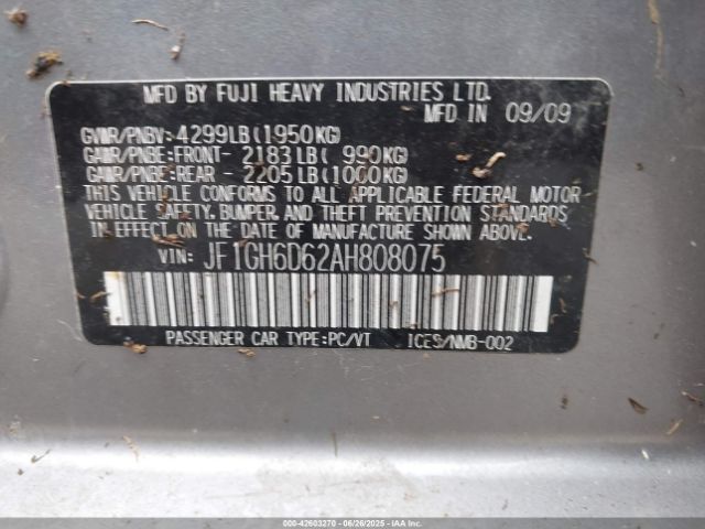 2010 SUBARU IMPREZA JF1GH6D62AH808075 Photo 8