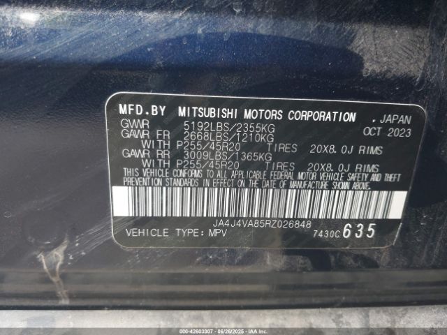 2024 MITSUBISHI OUTLANDER JA4J4VA85RZ026848 Photo 8