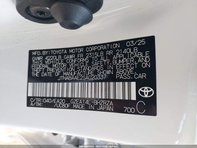 Toyota g16e-gts 2025 JTNABAAE2SA020337 Image 9