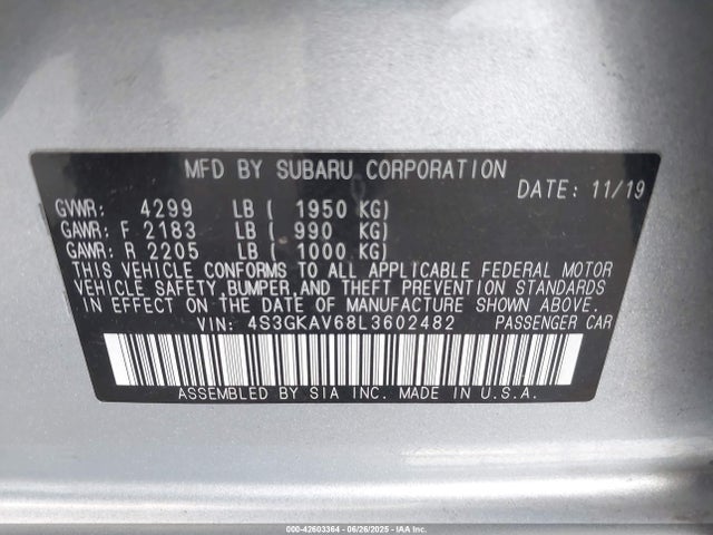 4S3GKAV68L3602482 Subaru Impreza