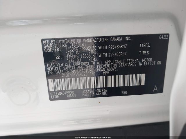 2022 TOYOTA RAV4 2T3F1RFV5NC281120 Photo 8