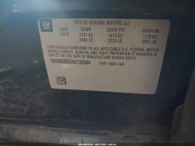 2010 CADILLAC CTS 1G6DA5EG3A0132904 Photo 8