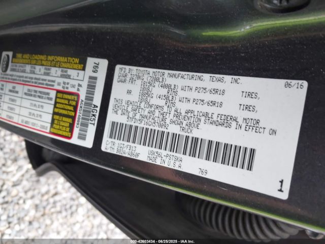 5TFDY5F16GX570092 Toyota 3ur-fe