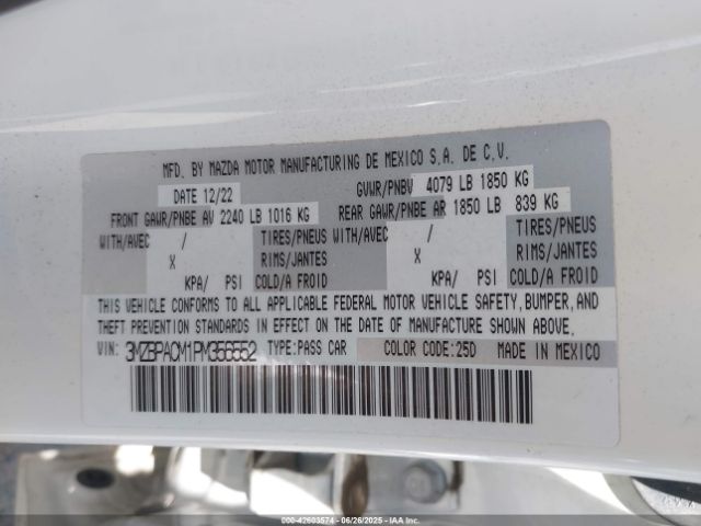 2023 MAZDA MAZDA3 3MZBPACM1PM356552 Photo 8