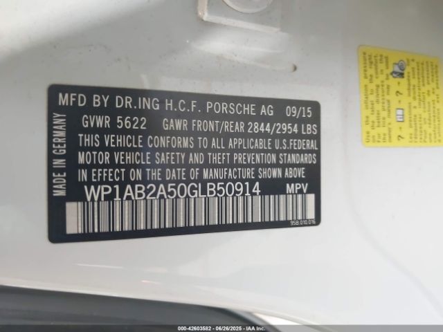 2016 PORSCHE MACAN WP1AB2A50GLB50914 Photo 8