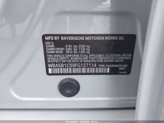 2015 BMW 535I WBA5B1C59FG127114 Photo 8
