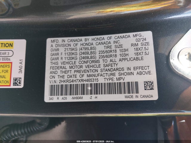 2HKRS4H7XRH465315 Honda l15be