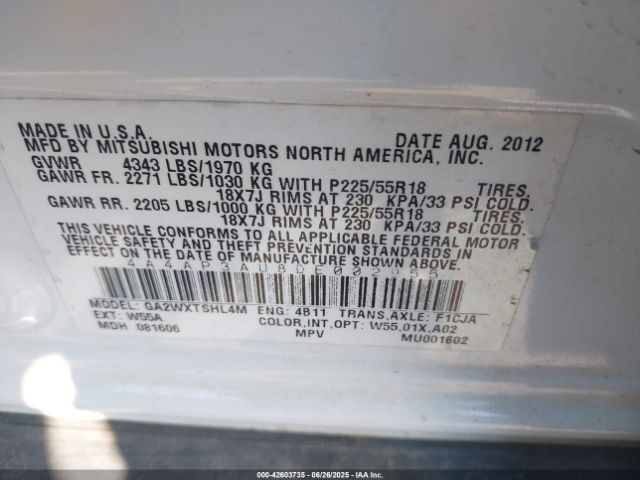 2013 MITSUBISHI OUTLANDER SPORT 4A4AP3AU8DE002955 Photo 8