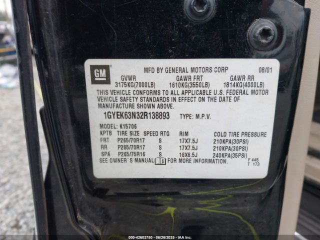 2002 CADILLAC ESCALADE 1GYEK63N32R138893 Photo 8