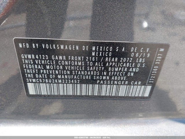 3VWC57BU2KM223452 Volkswagen 1.4 tsi