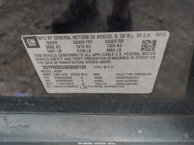 2014 CADILLAC SRX 3GYFNDE39ES566125 Photo 8